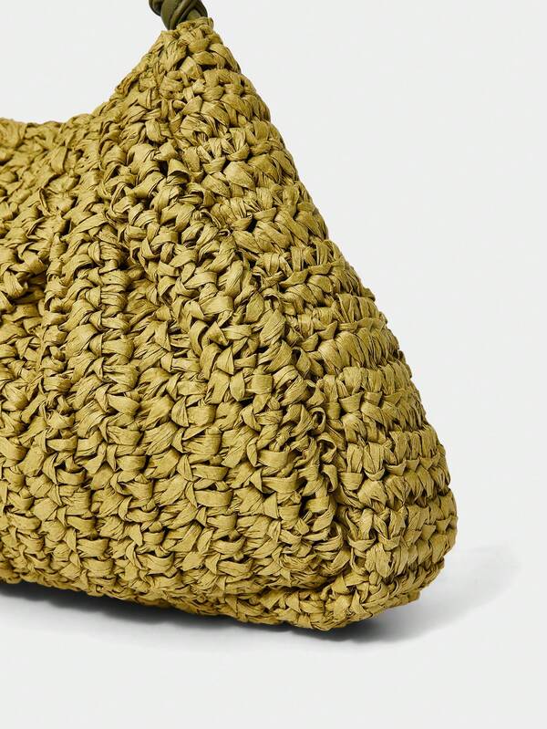 Golden Handle Clutch – Olive Green
