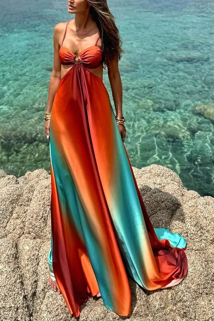 Sunset Mirage Silk Dress