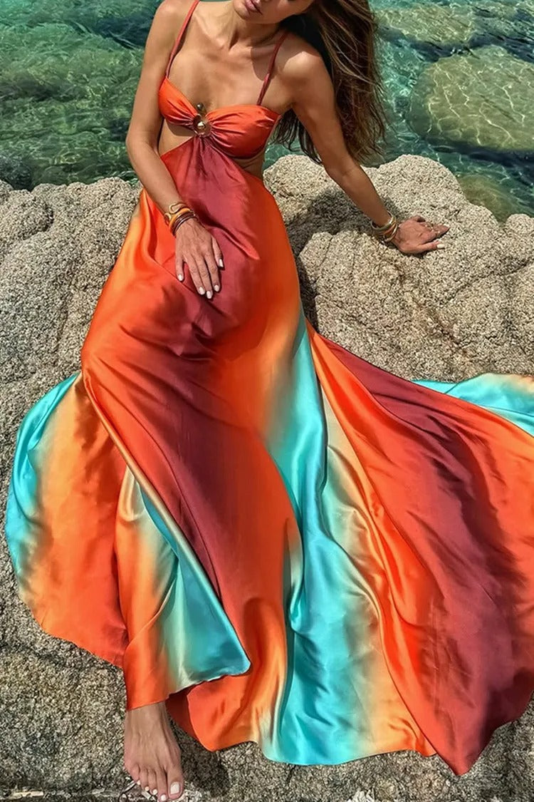 Sunset Mirage Silk Dress