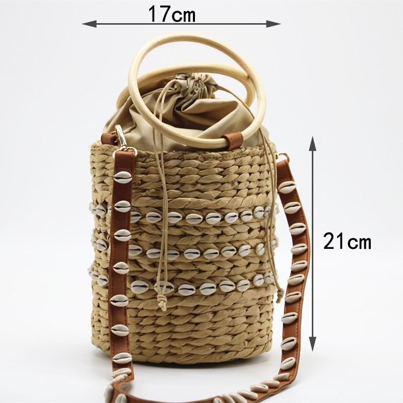 Amalfi Shell Raffia Bucket Bag