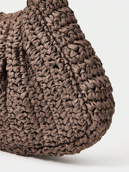 Golden Handle Clutch – Brown