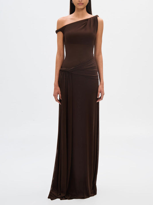 Elysia One-Shoulder Gown