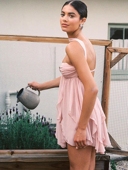 Citrus Blossom Halter Mini Dress