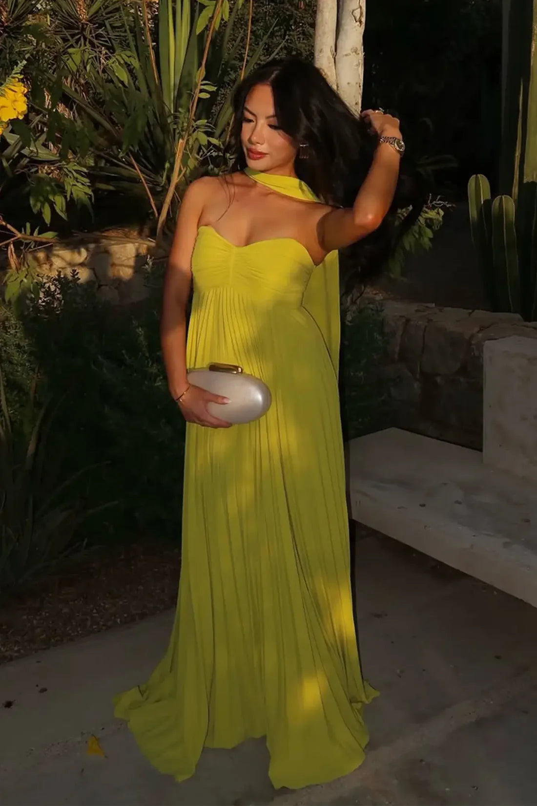 Solaria Pleated Gown