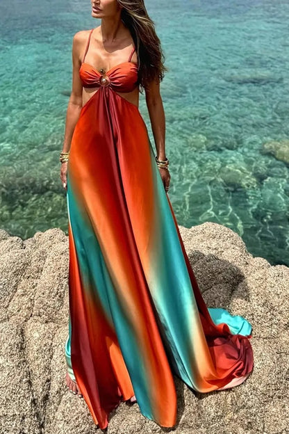 Sunset Mirage Silk Dress