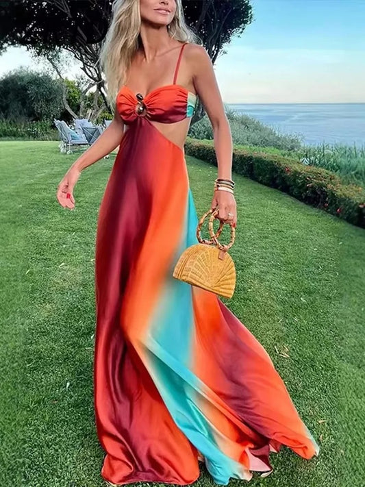 Sunset Mirage Silk Dress